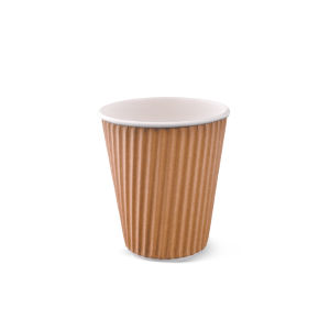 LONGFINE RIPPLE-WRAP HOT CUP 355ML NATURAL BROWN